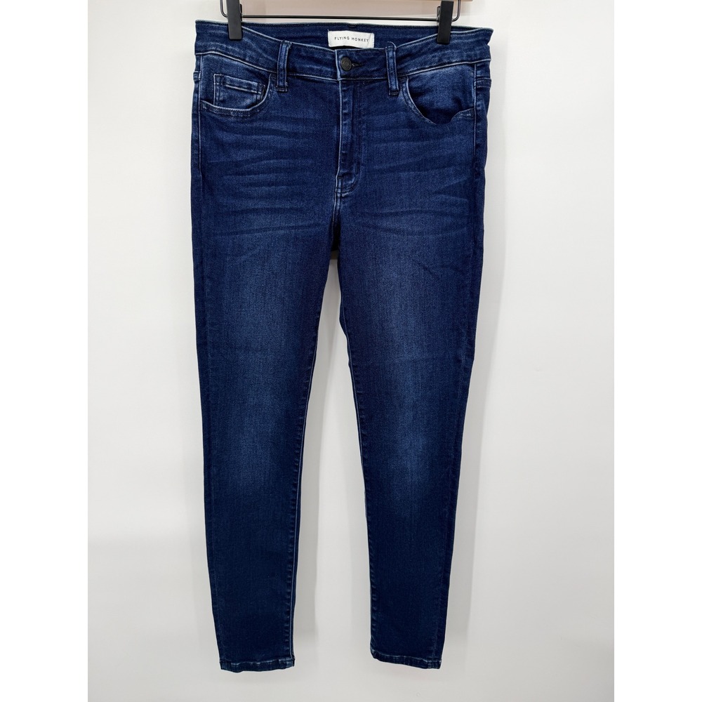 Flying Monkey Skinny Jeans Women 30 Dark Wash Excellent Stretch Mid Rise Y1052MR